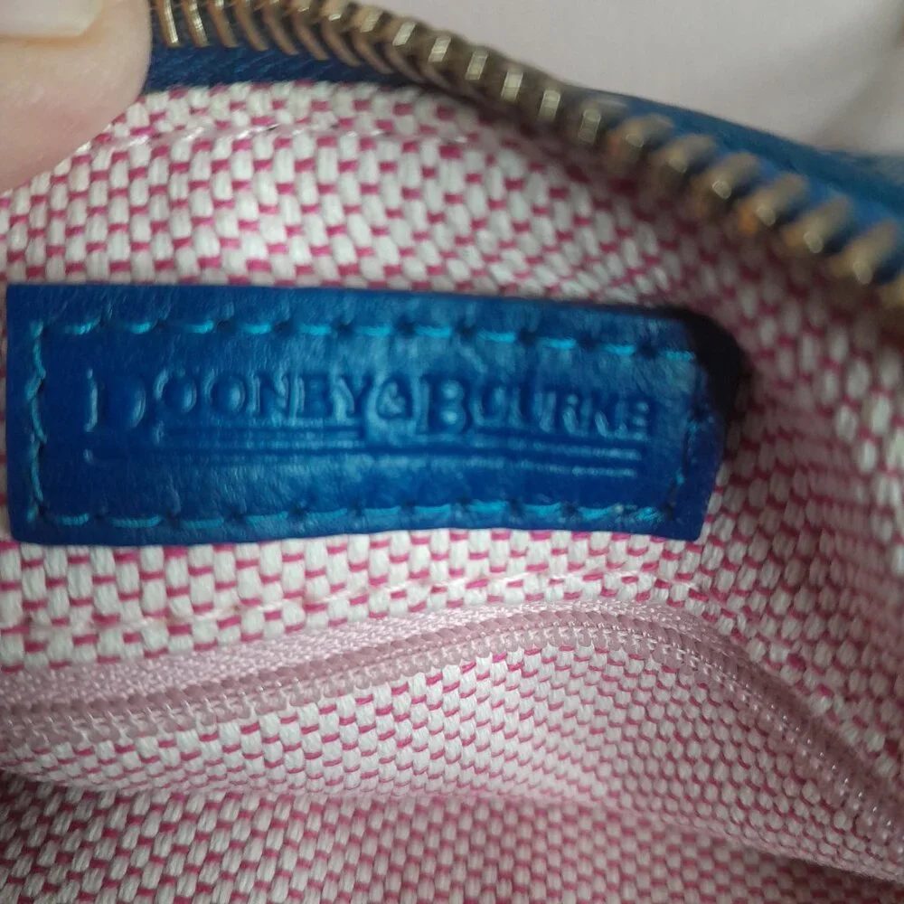 Dooney & Bourke Signature Canvas DB Monogram Small Barrel Shoulder Bag Blue - Picture 4 of 10